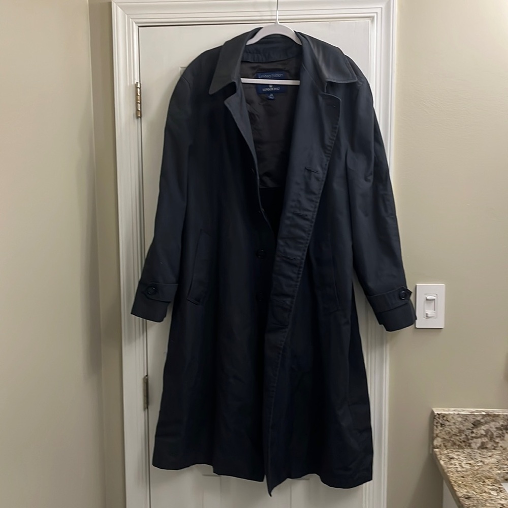 Selling a limited edition black London Fog trench coat. Size-  44 regular